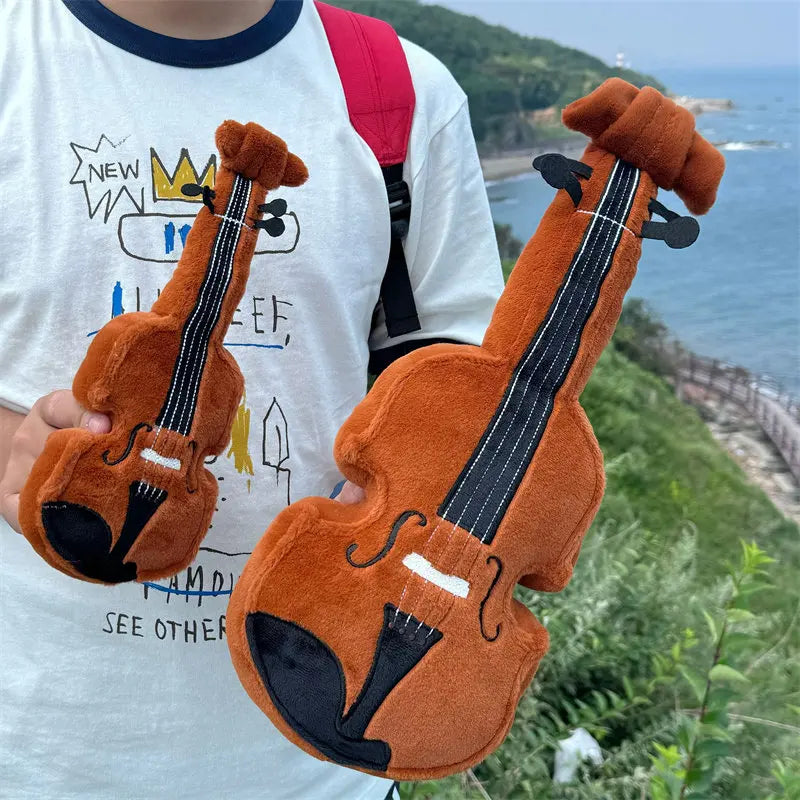 Cute violin stuffed animal gift for music students, kawaii aesthetic plush