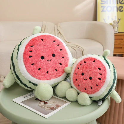 Cute watermelon stuffed pillow 30cm size comparison shot