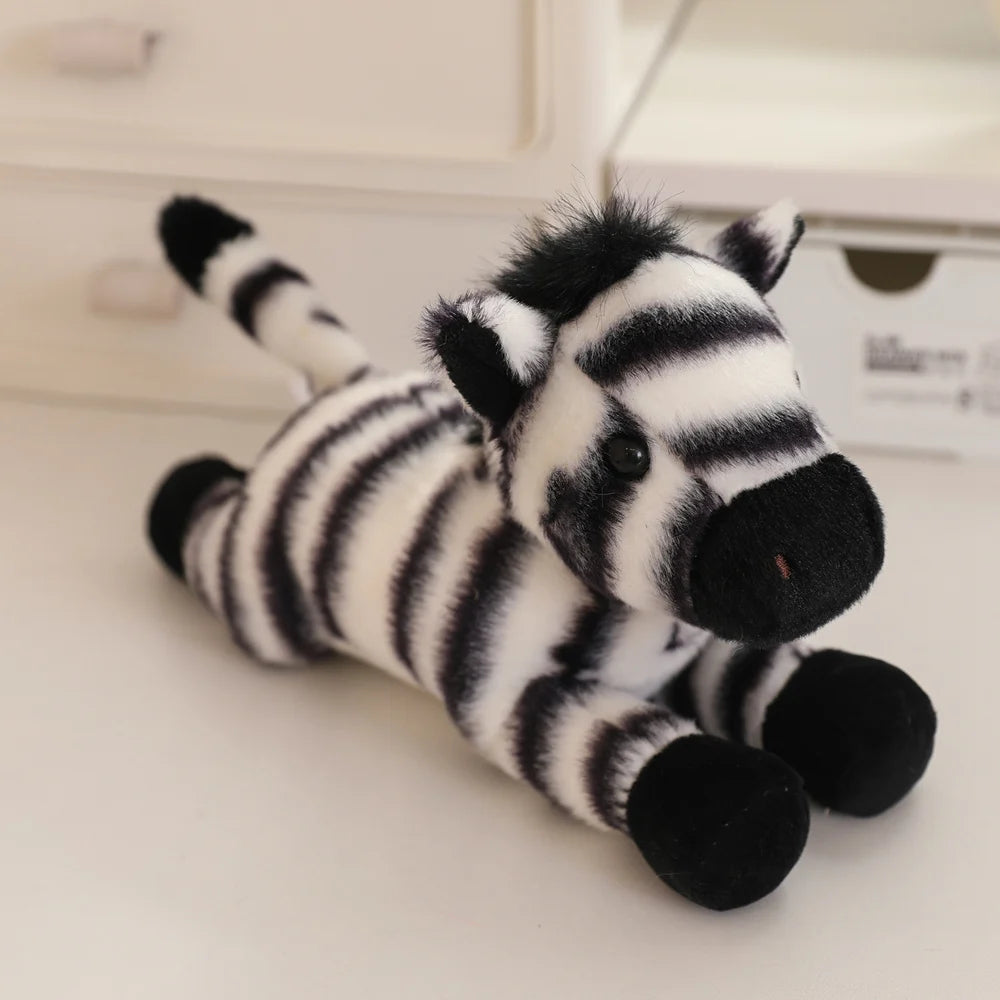 Cute zebra plush 30cm lying down baby animal nursery toy