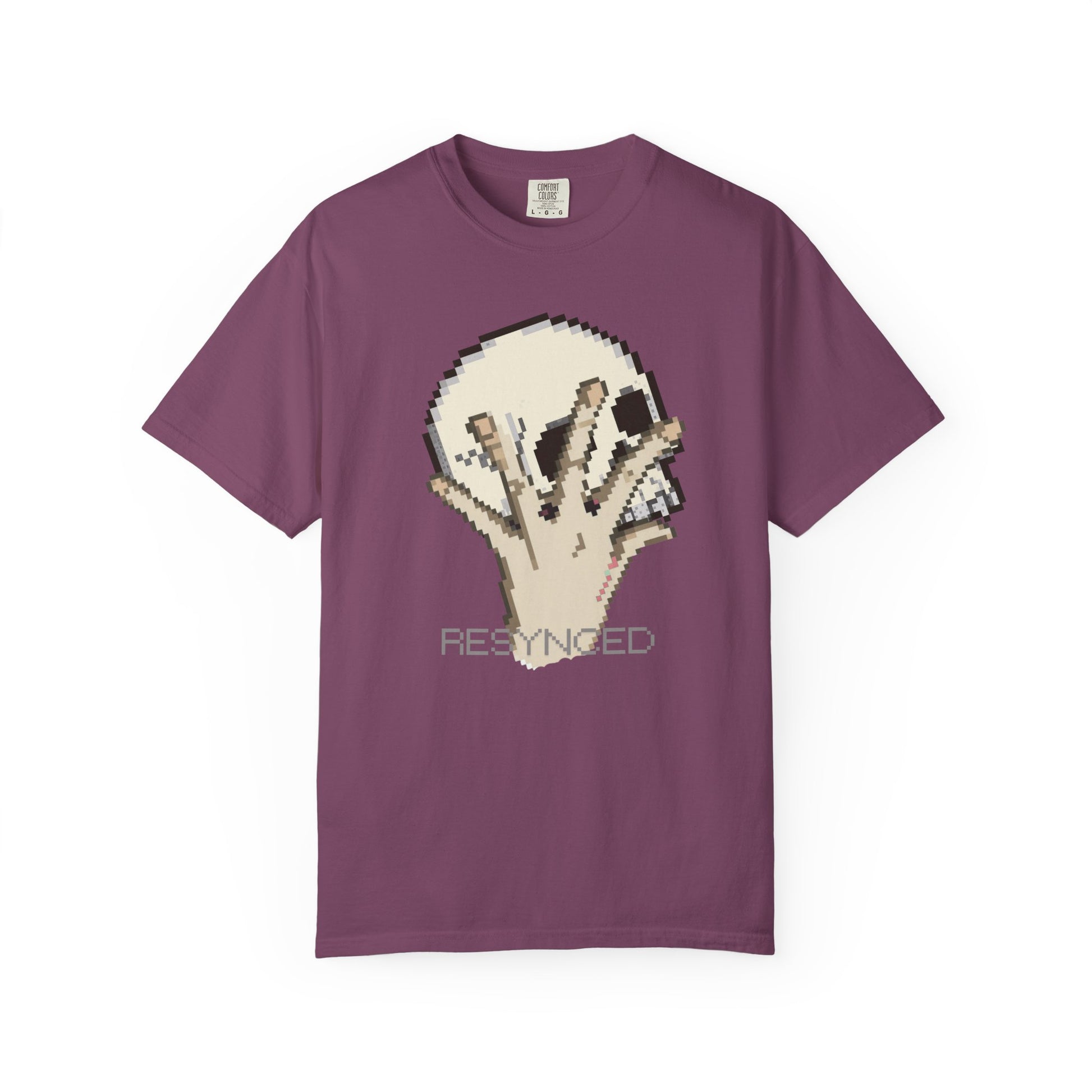 Cyberpunk graphic tee melting pixel skull print on heavyweight cotton
