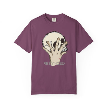 Cyberpunk graphic tee melting pixel skull print on heavyweight cotton
