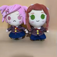 DDLC inspired plushies close up face detail handmade soft collectible