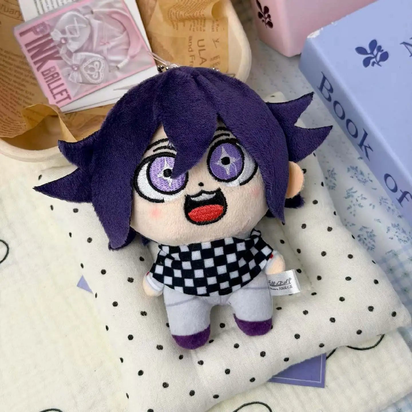 Danganronpa merchandise collectible plush set desk display arrangement

