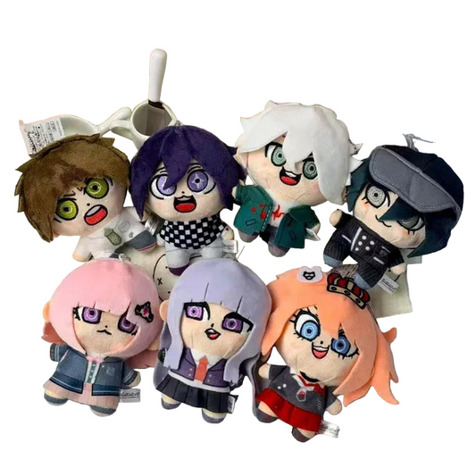 Danganronpa plush collection featuring Junko Enoshima Kyoko Kirigiri Chiaki Nanami chibi soft toys 10cm
