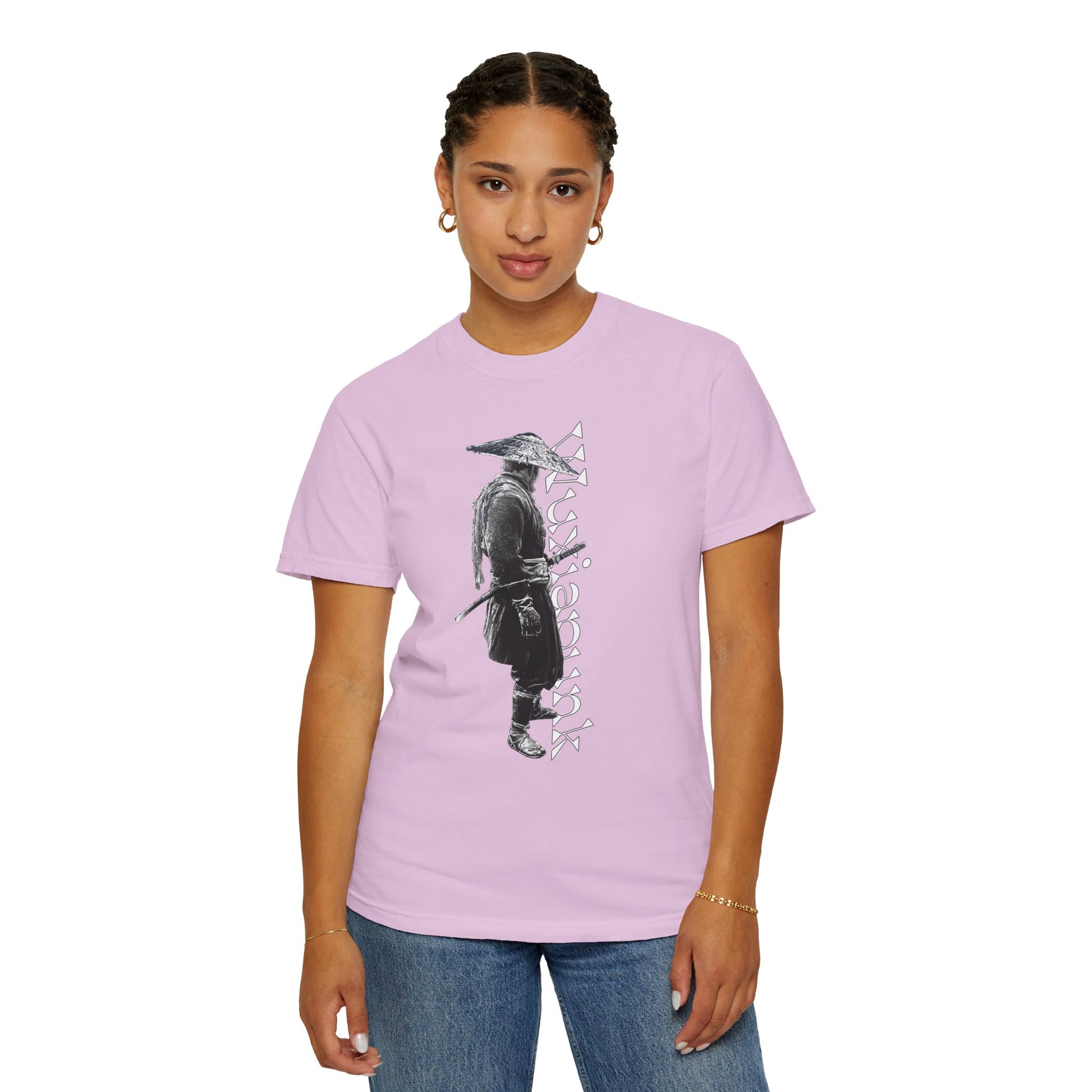 Dark wandering swordsman straw hat graphic heavyweight garment dyed tee wuxia