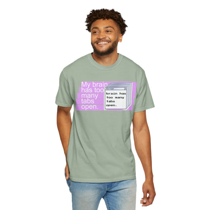 Designed by Aprasi brain error graphic tee, multiple color swatches display