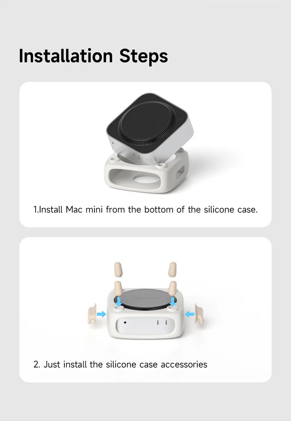 Desktop setup with Mac Mini M4 Pro and record player style protective cover.