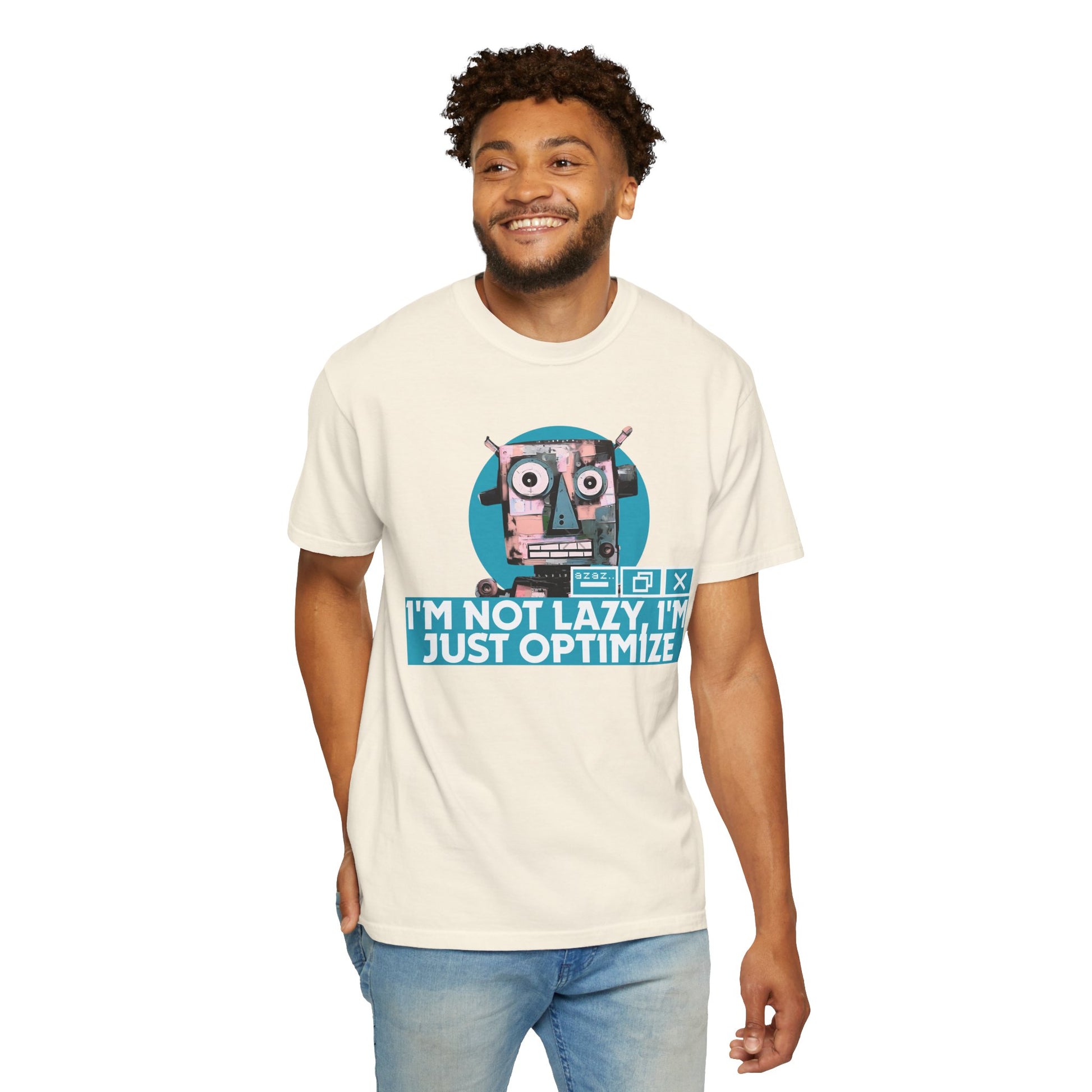 Developer gift idea: funny optimize graphic tee in washed black colorway