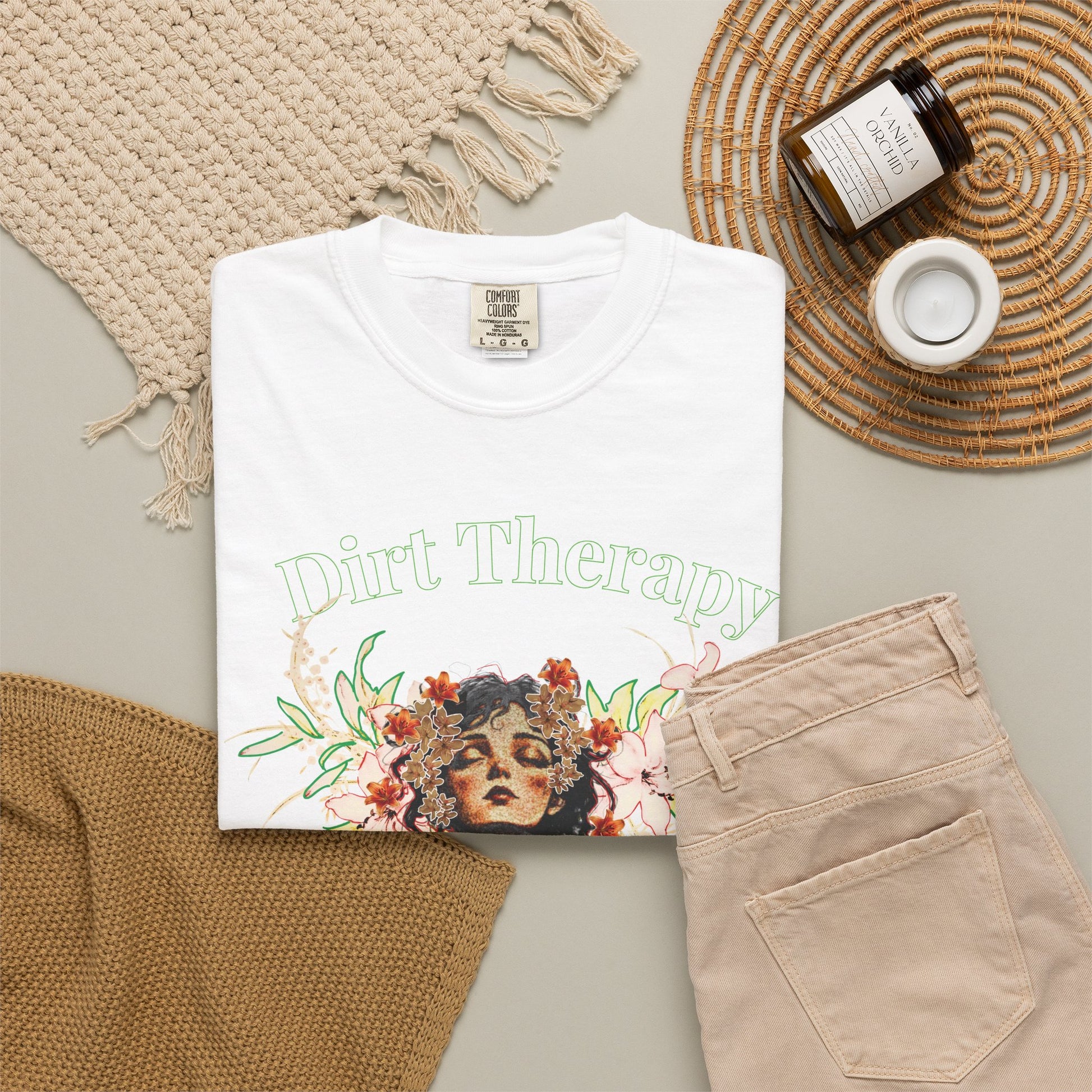 Dirt Therapy tee gift for gardeners plant lovers and cottagecore enthusiasts