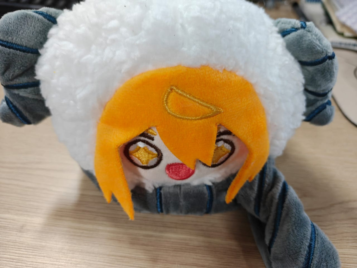 Don Qui Sheep Plush don plushie gift for gacha RPG fans handmade Clockhead Manager Game Knight soft cotton collectible figure