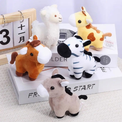 Donkey plush keychain cute handmade zoo animal soft charm