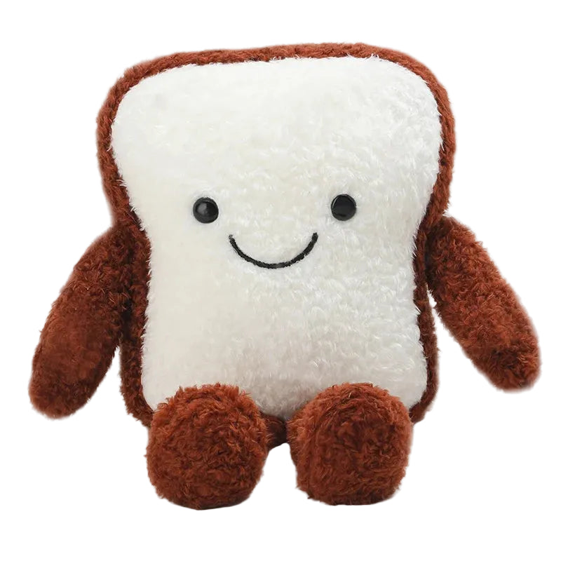 Donut plush toy kawaii with adorable cartoon expression front view