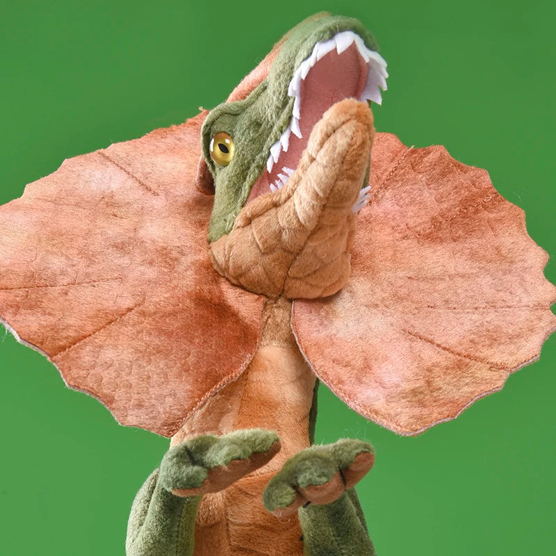 Double crested dinosaur plush attack mode full body standing pose