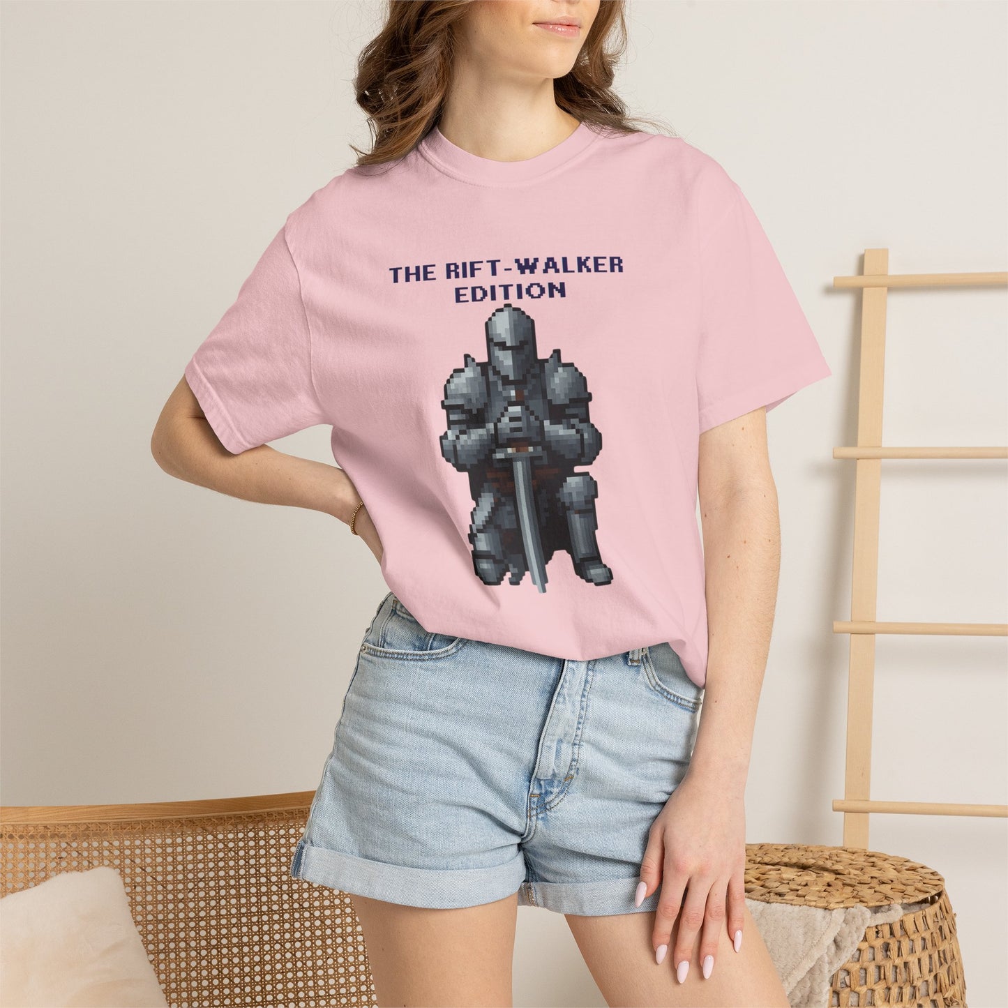 Drape and relaxed fit silhouette of the Rift-Walker Edition vintage gaming streetwear tee
