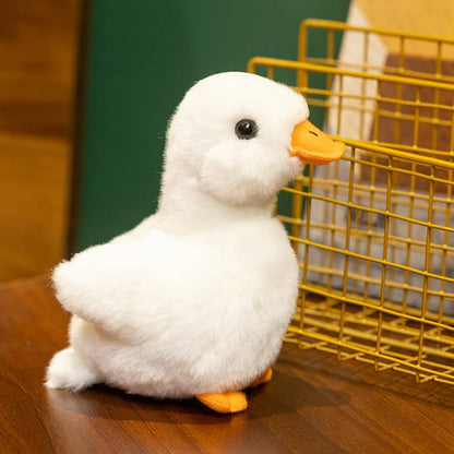 Duck plush collectible displayed on desk as duck desk decor