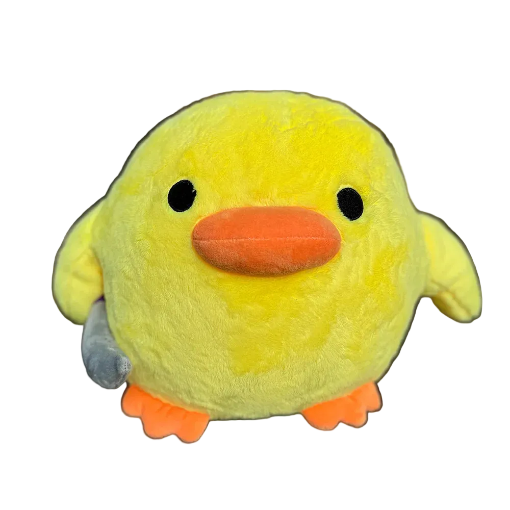 Duck with knife plush toy, yellow soft stuffed duck, 20CM
