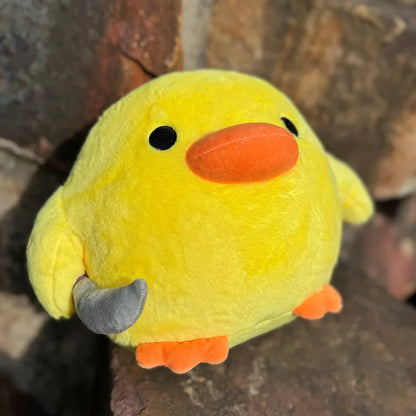 Duck you meme plush toy front view, cute novelty stuffed animal
