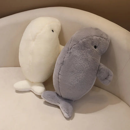 Dugong stuffed animal sitting upright gray variant