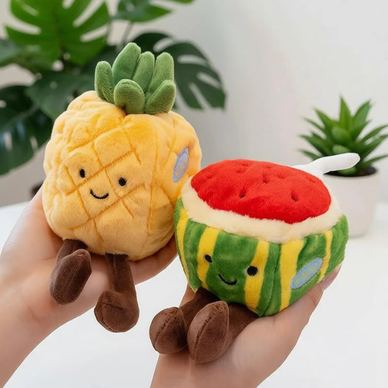 Durian cartoon fruit plushie cute collectible soft toy with smiley face