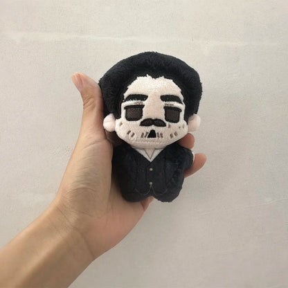 Dutch van der Linde plush toy displayed on gaming desk shelf
