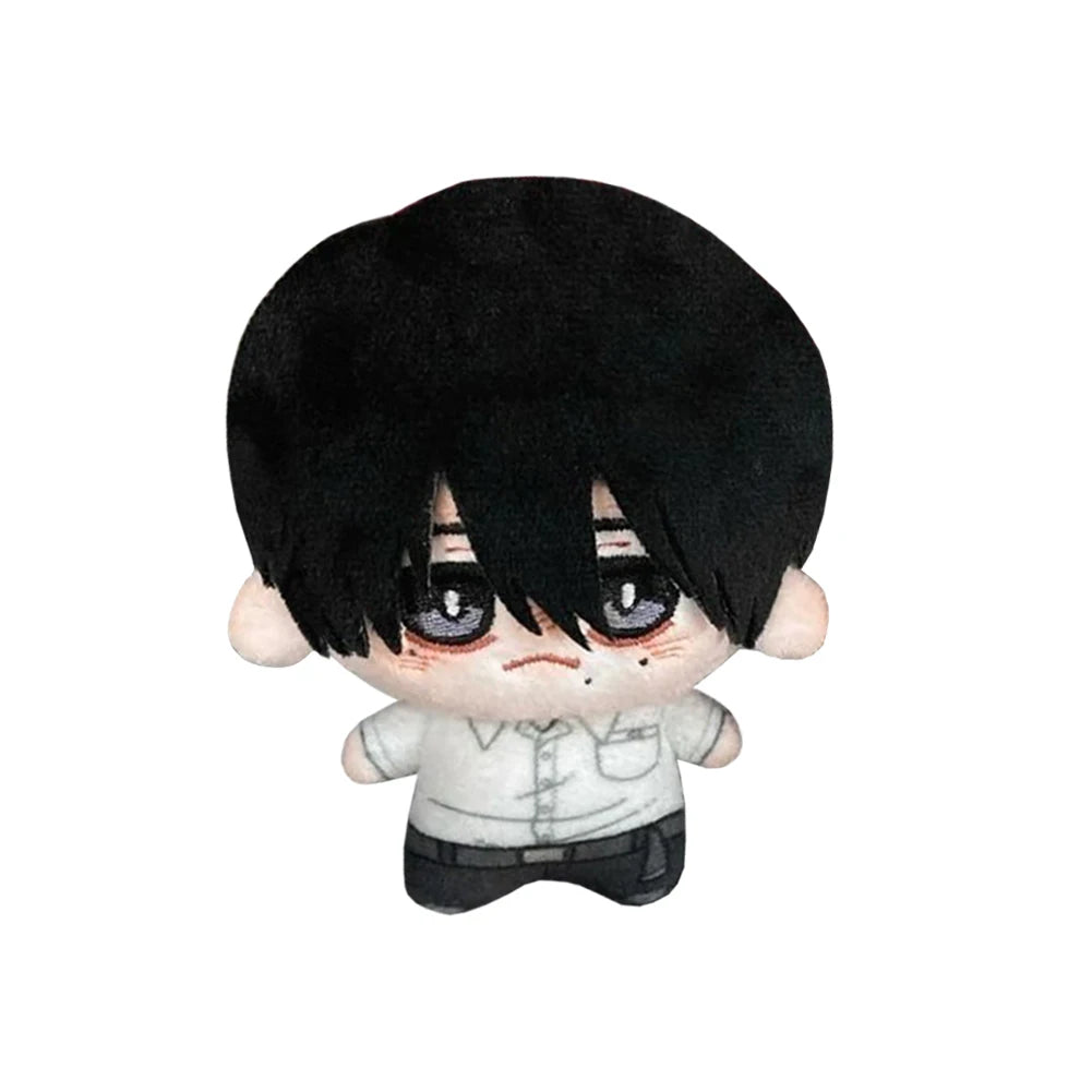 Eerie smiling boy plush inspired by 2025 horror mystery anime
