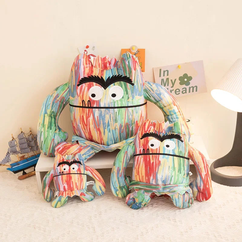 Emotion recognition plush with all color coded sections visible from the front