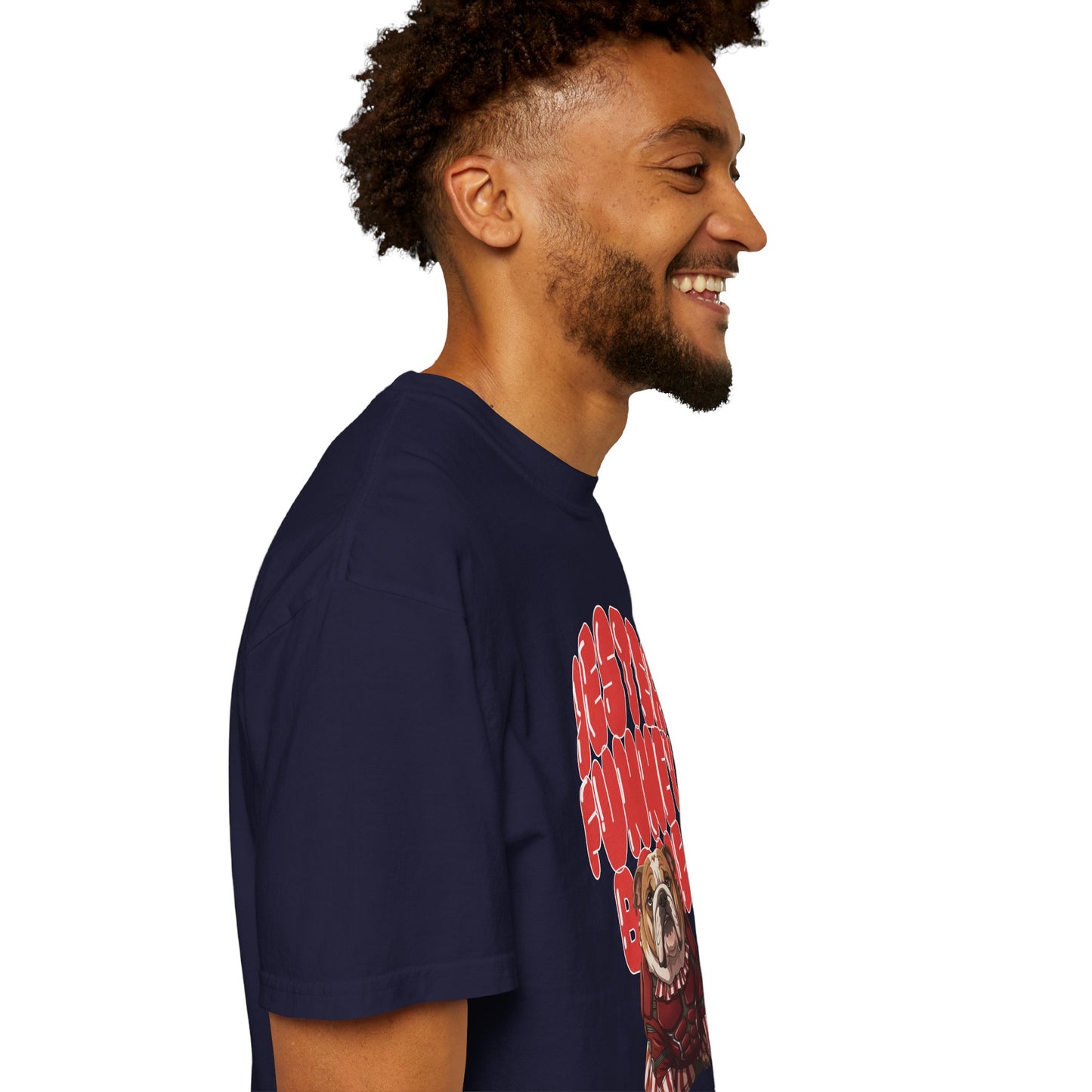 Express your love for chaotic anime villains with this unique bulldog design.