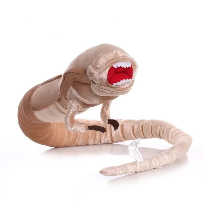Facehugger stuffed animal side view detail showing legs and tail