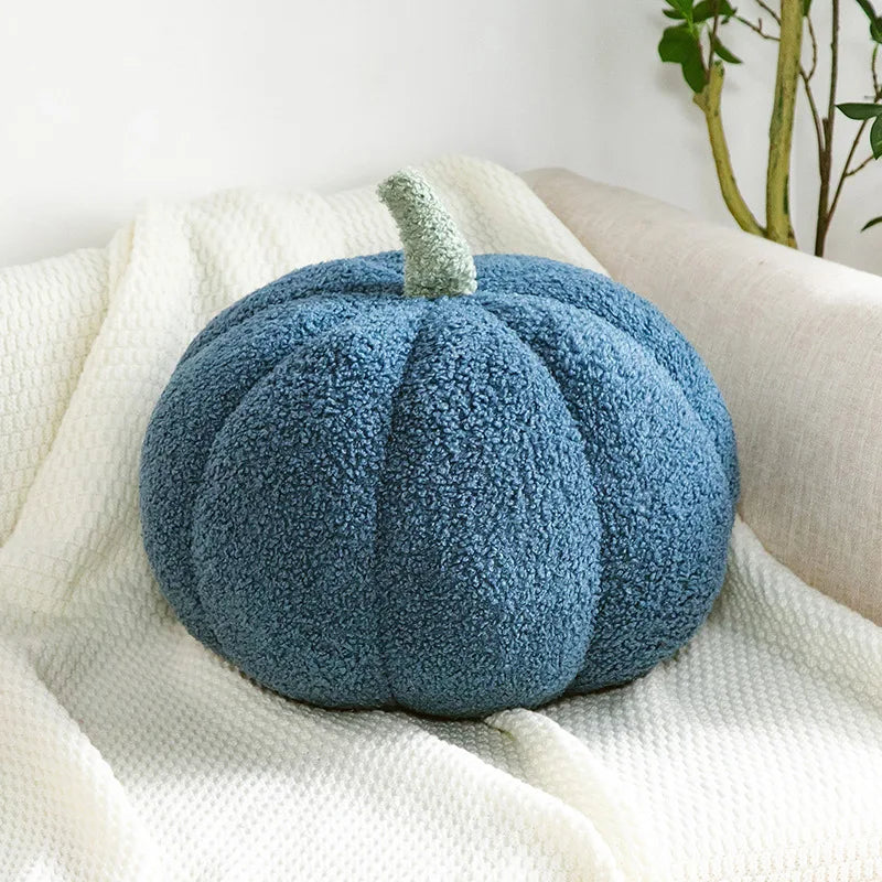 Fall stuffed animal pumpkin plush 28cm medium size held in hands for scale