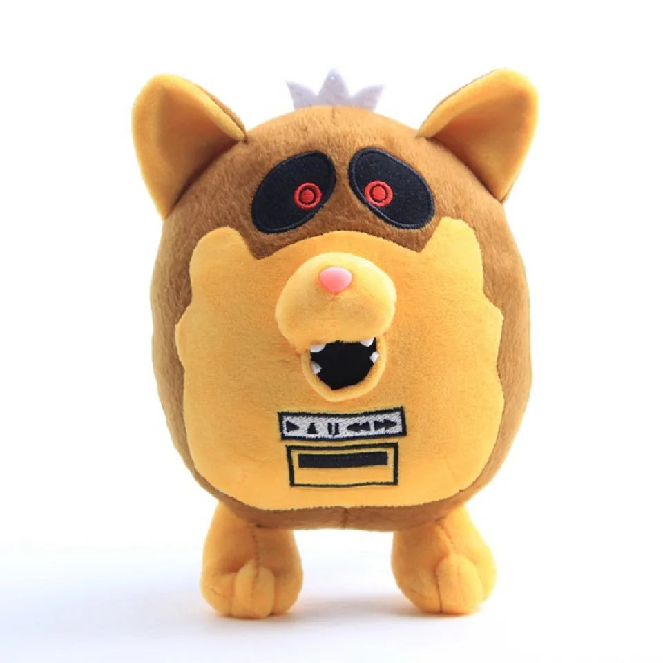Fan-inspired evil Tattletail plush torn ear brown fur texture detail

