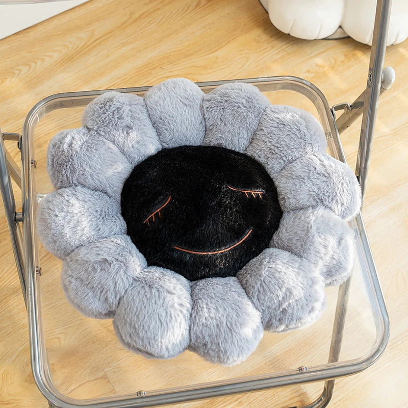 Fan art plushie flower pillow product shot showing character face detail