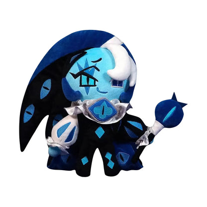 Fan inspired shadow milk plush toy with white cream colored body and purple accent details