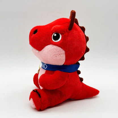 Fan inspired superhero universe dinosaur plush toy collectible shelf display
