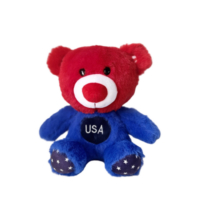 Fiesta plush USA patriotic signature bear 24cm front view
