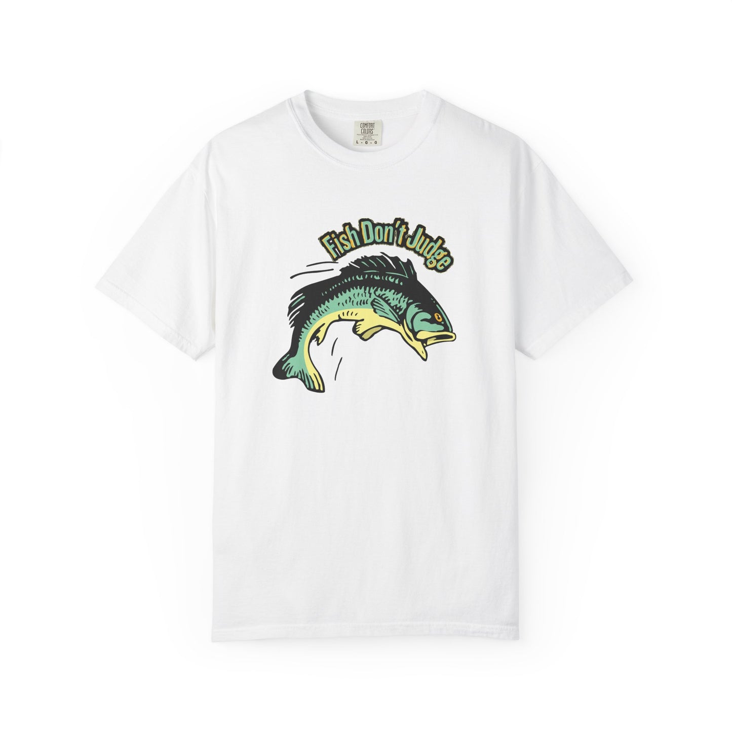 Fish Don't Judge retro bass fishing graphic tee in garment-dyed heavyweight cotton