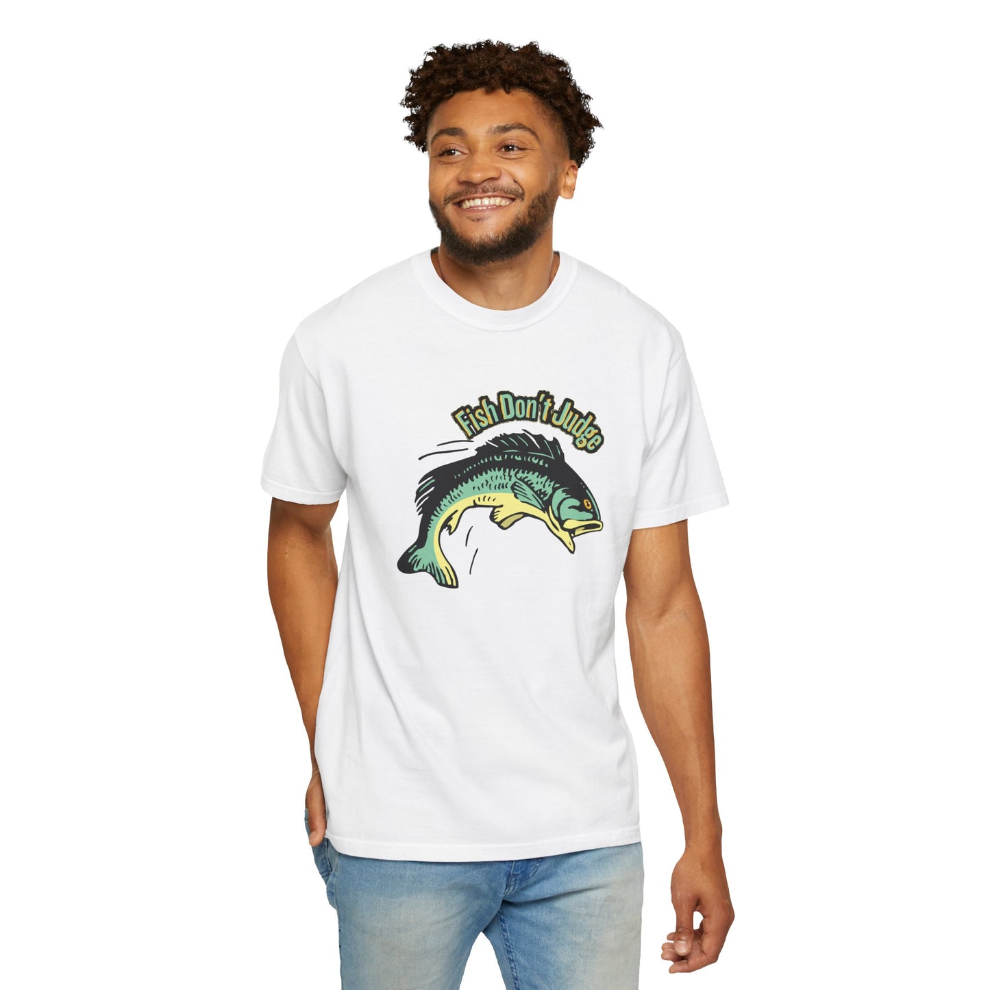 Fish Don't Judge unisex tee in relaxed fit, size range S to 3XL