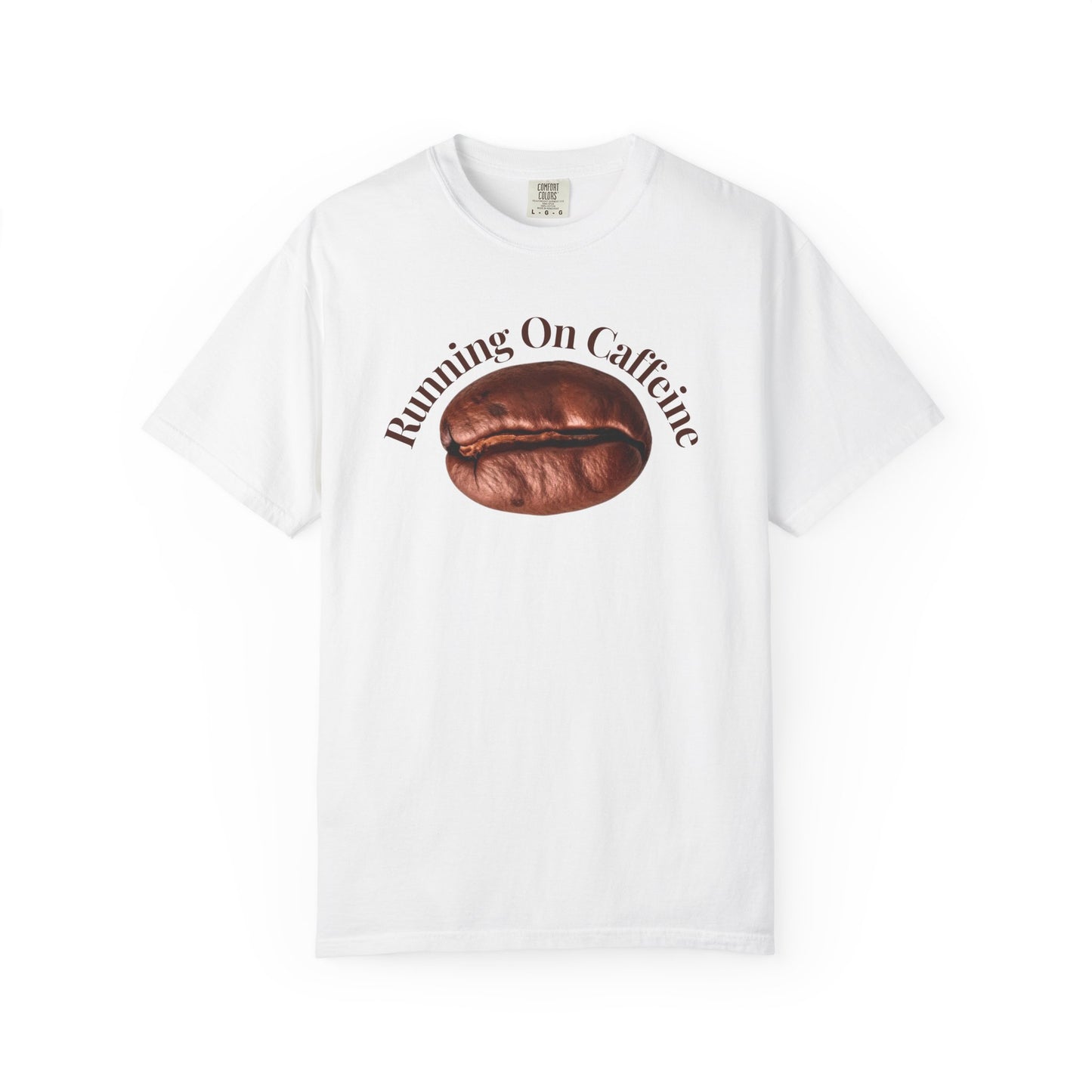 Flat lay of garment-dyed heavyweight t-shirt in muted earth tone