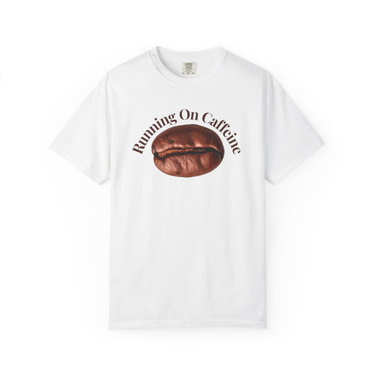 Flat lay of garment-dyed heavyweight t-shirt in muted earth tone