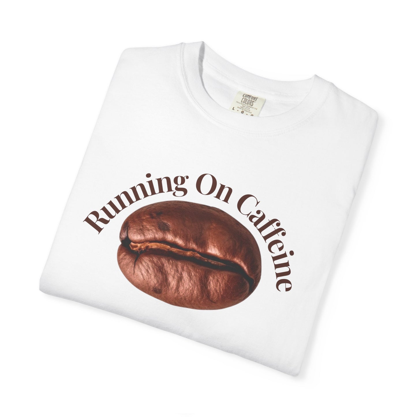 Flat lay of pre-shrunk ring-spun cotton tee in faded vintage tone