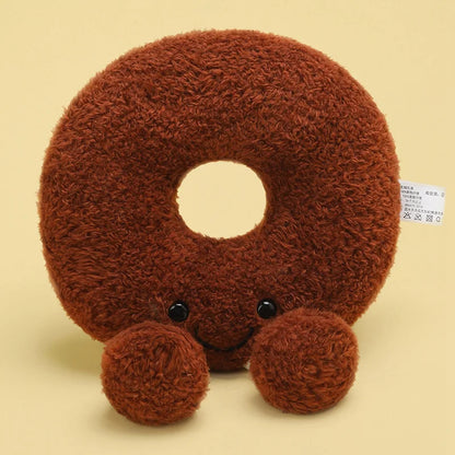 Food plushies 18cm size comparison next to hand showing scale