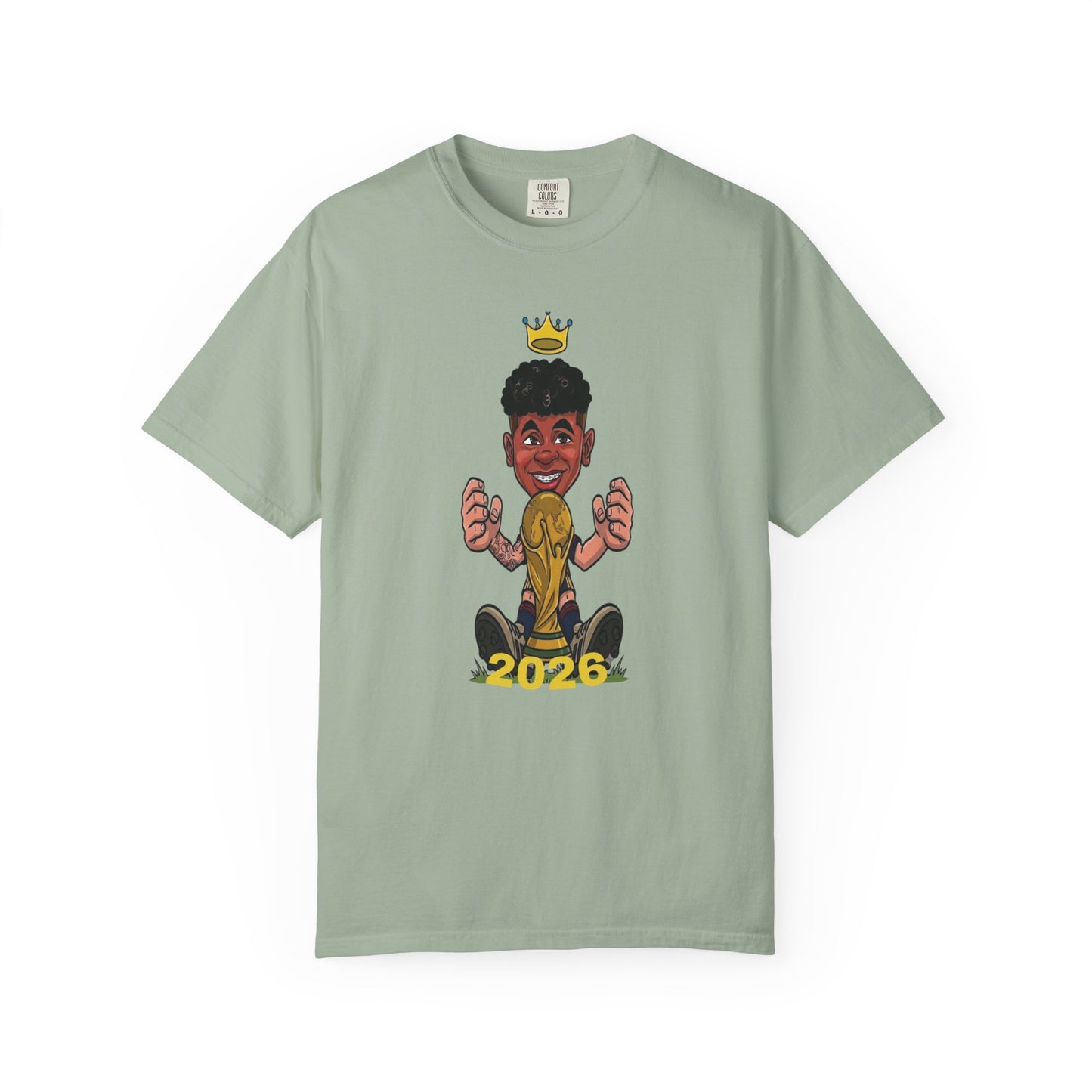 Football prodigy World Cup 2026 shirt with golden crown graphic design
