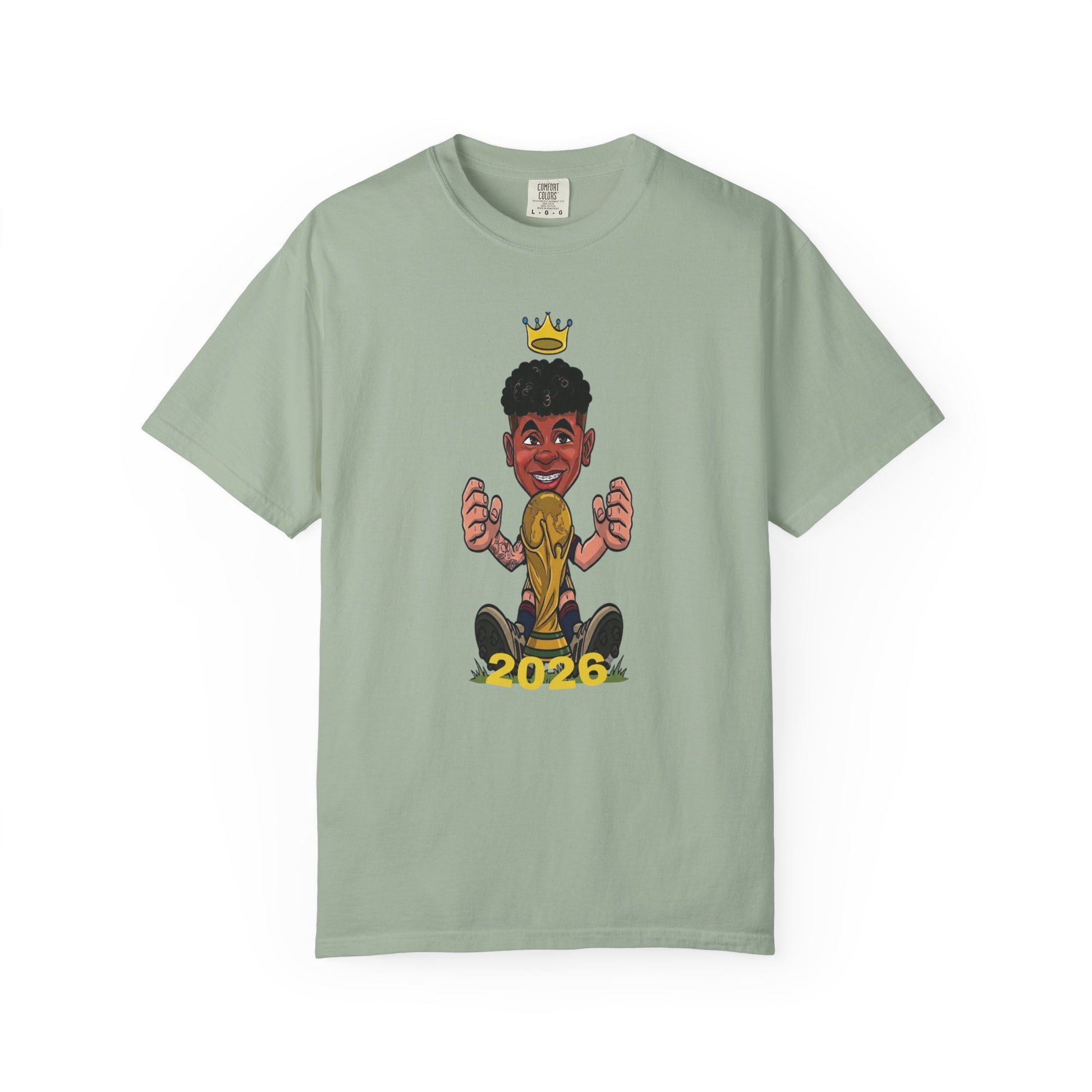 Football prodigy World Cup 2026 shirt with golden crown graphic design
