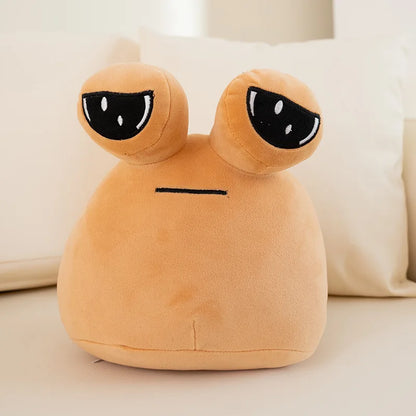 Four Sad Pou plush sizes displayed together: 13cm, 22cm, 27cm, and 40cm for scale comparison