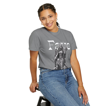 Freyja graphic tee paired with denim for an everyday Viking look
