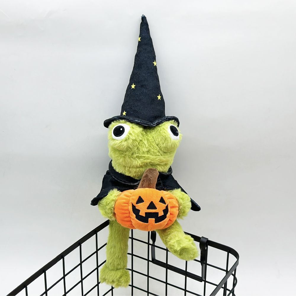  Frog wizard stuffed animal 33cm size reference on flat surface
