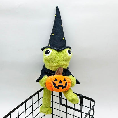  Frog wizard stuffed animal 33cm size reference on flat surface