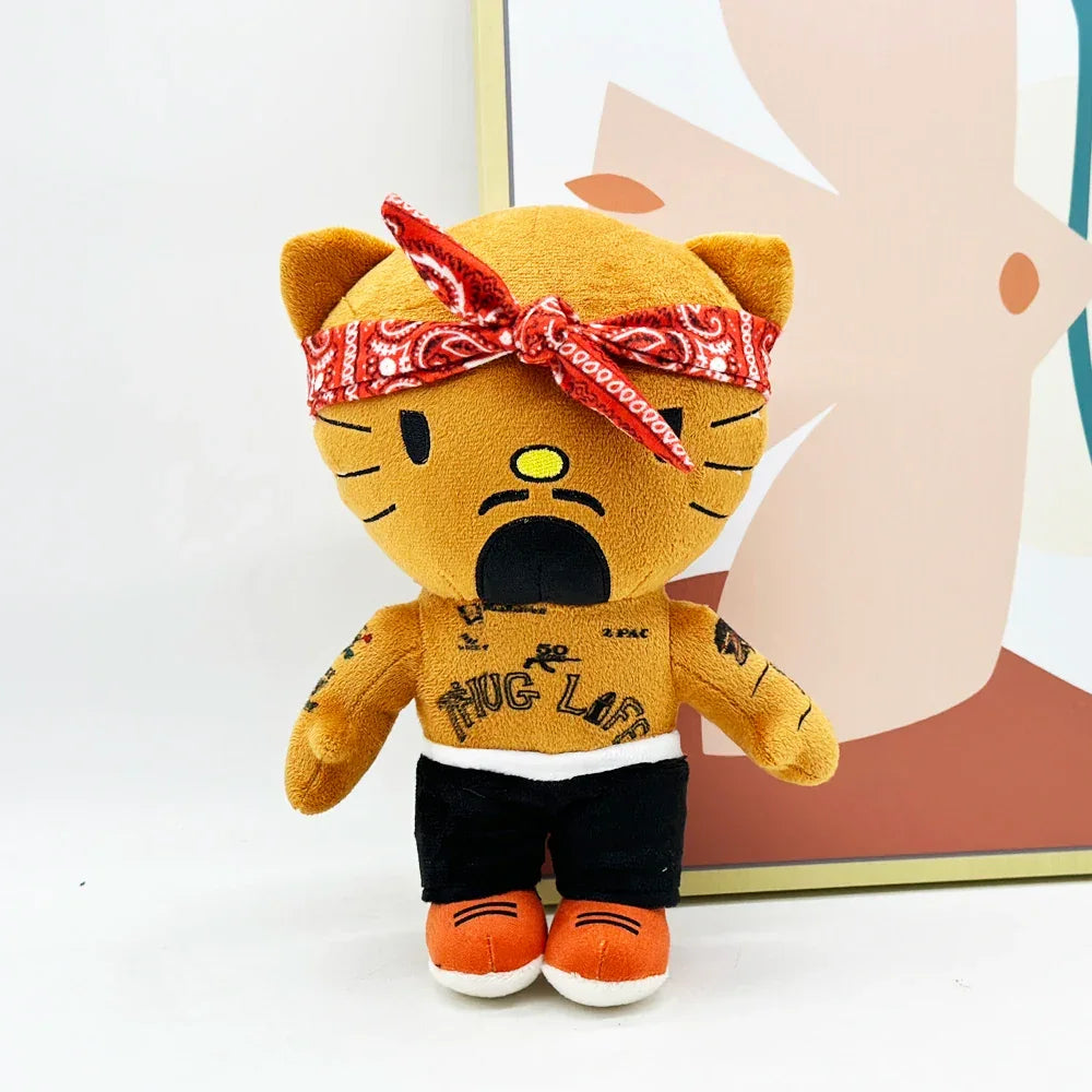 Front view of 25cm tupac plush for bedroom decor.