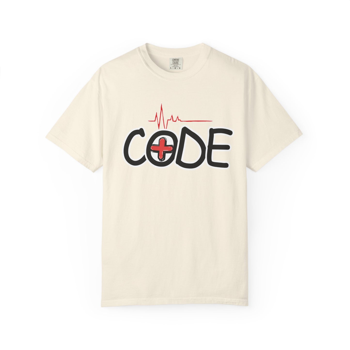Front view of garment-dyed vintage look t-shirt