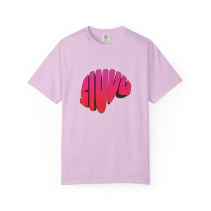 Front view of siuu t shirt featuring a lone soccer player graphic
