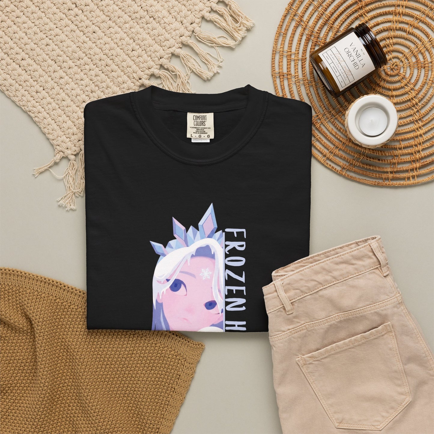Frozen heart ice empress design tee in multiple color options displayed side by side
